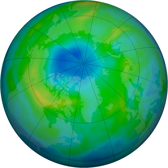 Arctic ozone map for 18 November 2013